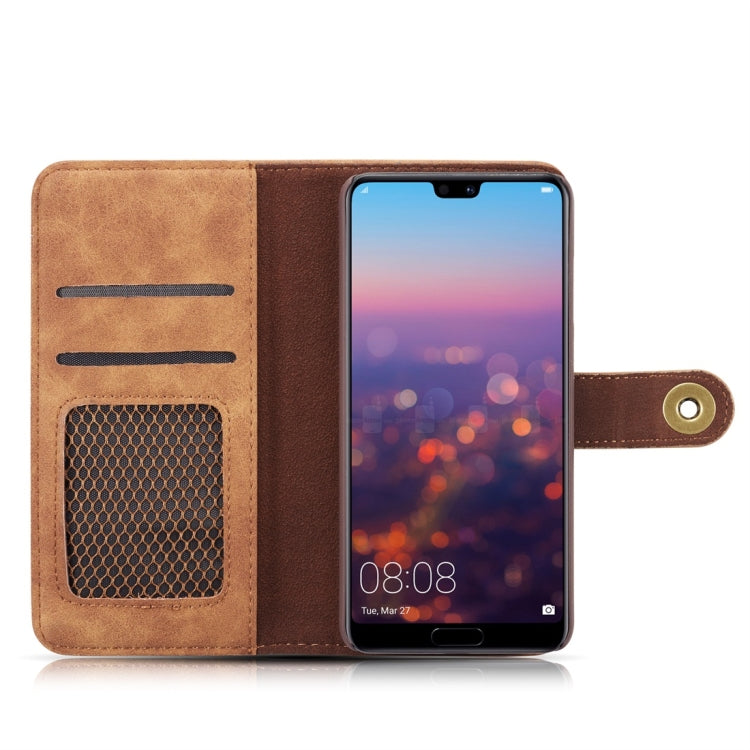 Retro Magnetic Detachable Horizontal Flip Leather Case for Huawei P30 Lite, with Card Slots & Wallet & Photo Frame