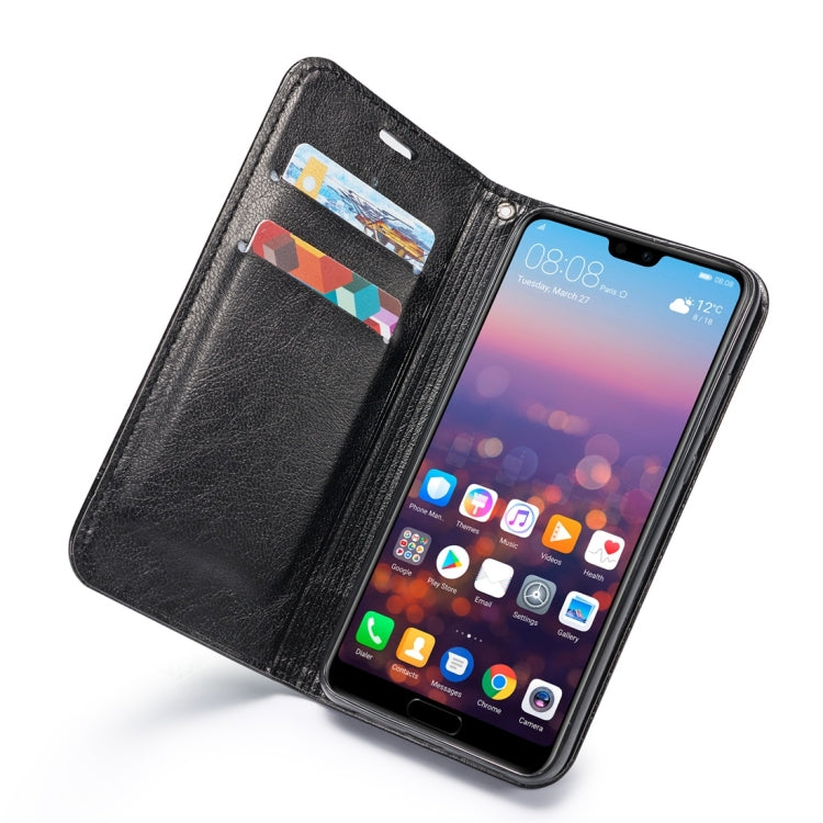 Double-sided Absorption Splicing Horizontal Flip Leather Case for Huawei P30 Lite, with Holder & Card Slots & Lanyard