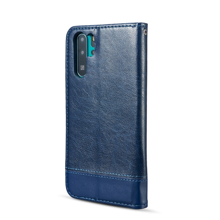 Double-sided Absorption Splicing Horizontal Flip Leather Case for Huawei P30 Pro, with Holder & Card Slots & Lanyard