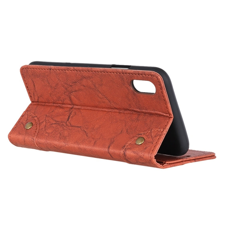 Copper Buckle Retro Crazy Horse Texture Horizontal Flip Leather Case for Huawei Y5 (2019), with Holder & Card Slots & Wallet