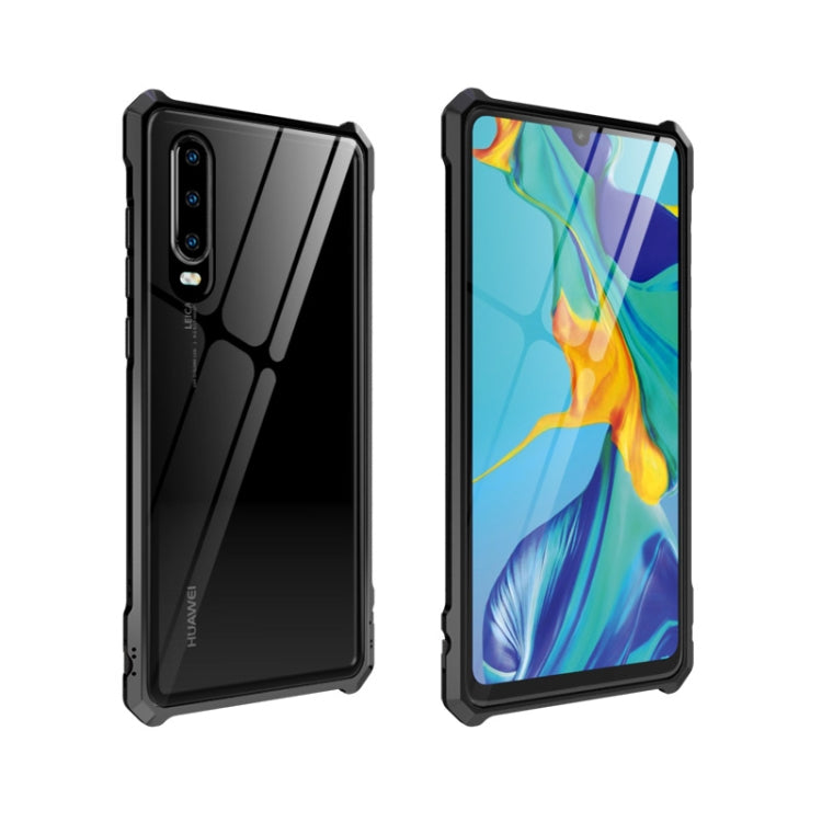 Buckle Series Metal Frame + Tempered Glass Protective Case for Huawei P30