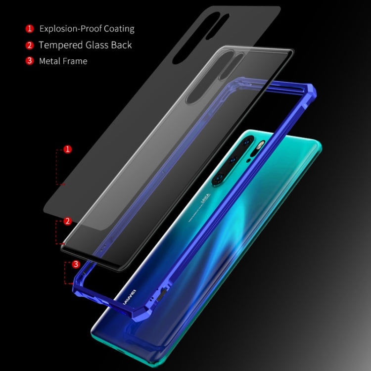 Buckle Series Metal Frame + Tempered Glass Protective Case for Huawei P30