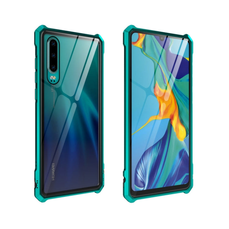 Buckle Series Metal Frame + Tempered Glass Protective Case for Huawei P30