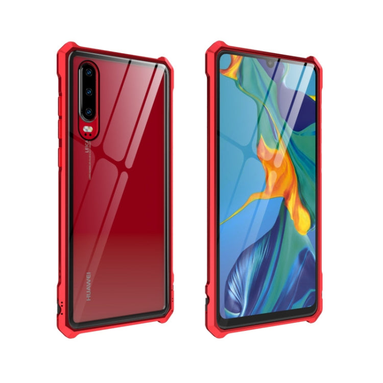 Buckle Series Metal Frame + Tempered Glass Protective Case for Huawei P30