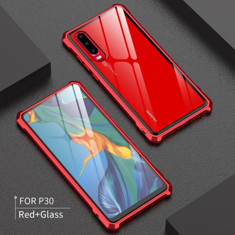 Buckle Series Metal Frame + Tempered Glass Protective Case for Huawei P30