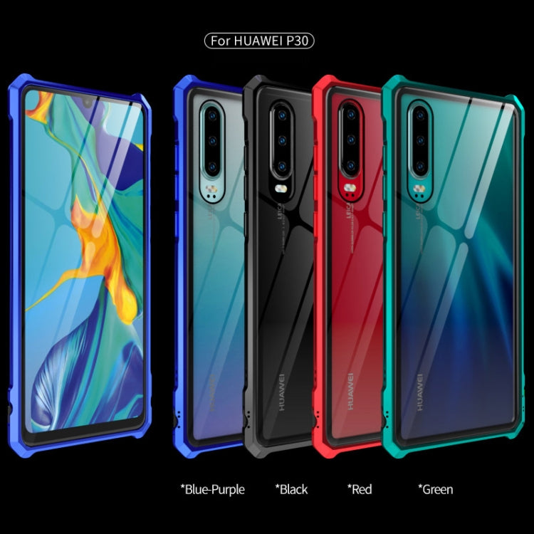 Buckle Series Metal Frame + Tempered Glass Protective Case for Huawei P30