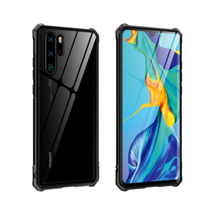 Buckle Series Metal Frame + Tempered Glass Protective Case for Huawei P30 Pro