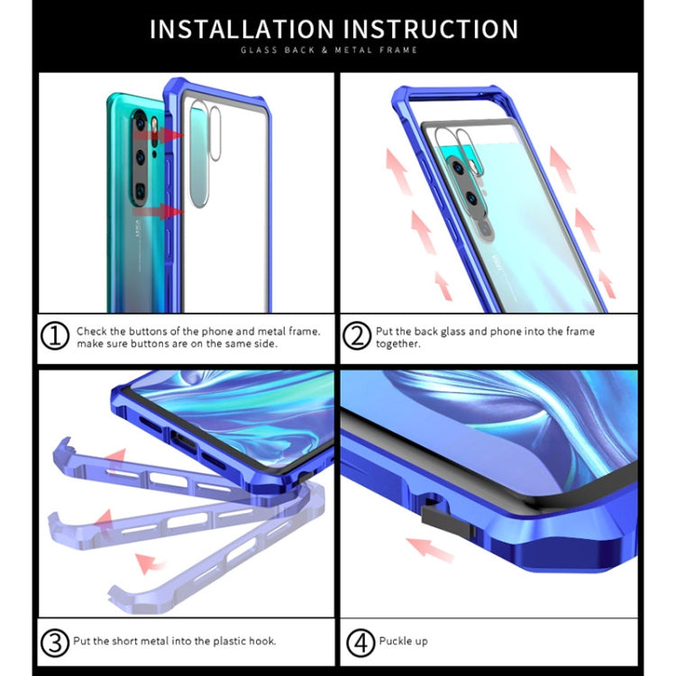 Buckle Series Metal Frame + Tempered Glass Protective Case for Huawei P30 Pro