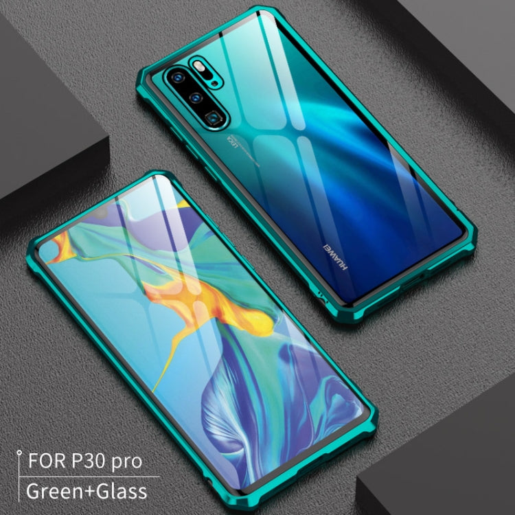 Buckle Series Metal Frame + Tempered Glass Protective Case for Huawei P30 Pro