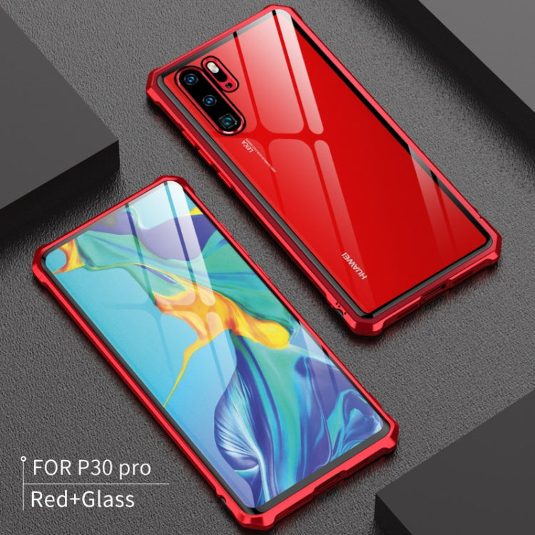 Buckle Series Metal Frame + Tempered Glass Protective Case for Huawei P30 Pro