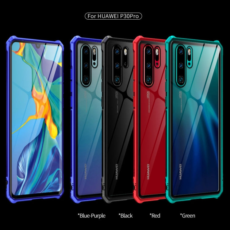 Buckle Series Metal Frame + Tempered Glass Protective Case for Huawei P30 Pro