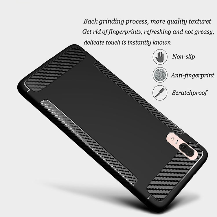 Carbon Fiber Anti-slip TPU Protective Case for Huawei P30