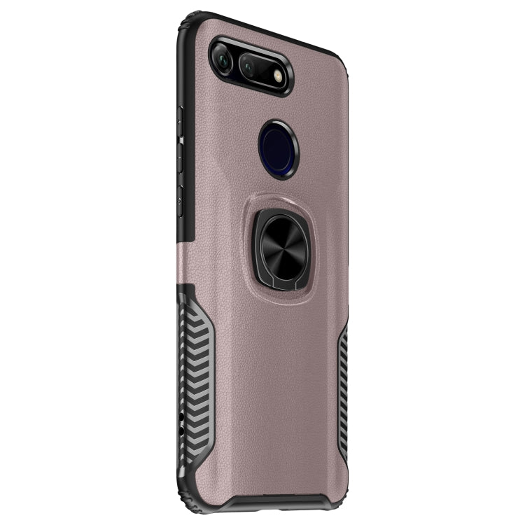 Shockproof Car Magnetic Case with 360 Degree Gold Armor Ring for Huawei Honor V20