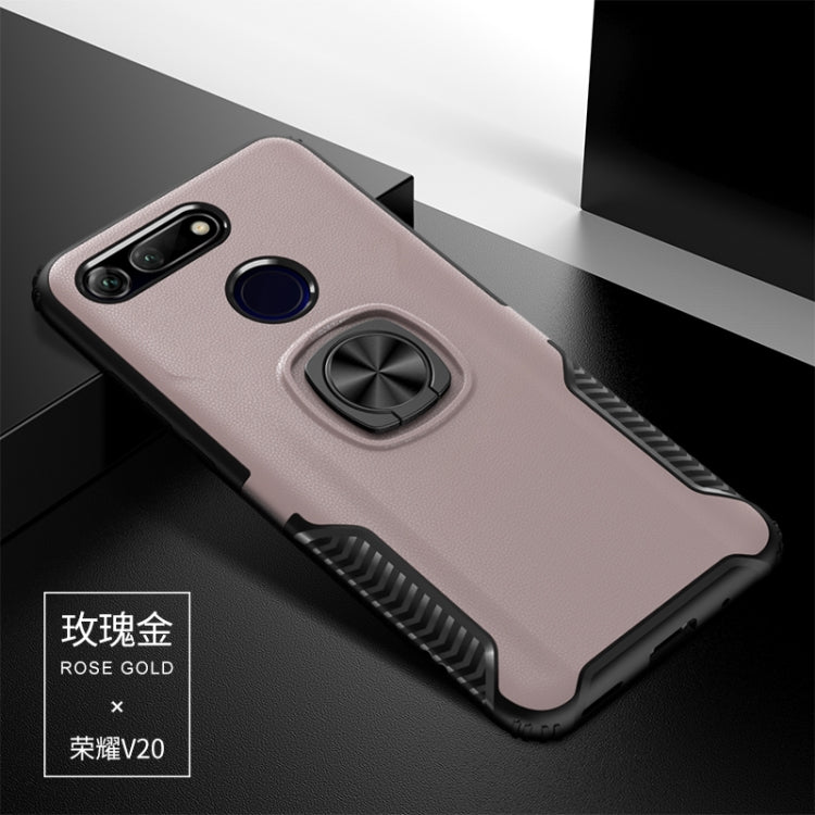Shockproof Car Magnetic Case with 360 Degree Gold Armor Ring for Huawei Honor V20