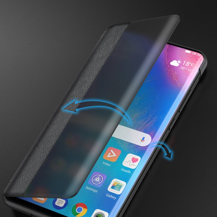 Cross Texture Horizontal Flip Leather Case for Huawei P20, with Call Answering Function & Sleep / Wake-up