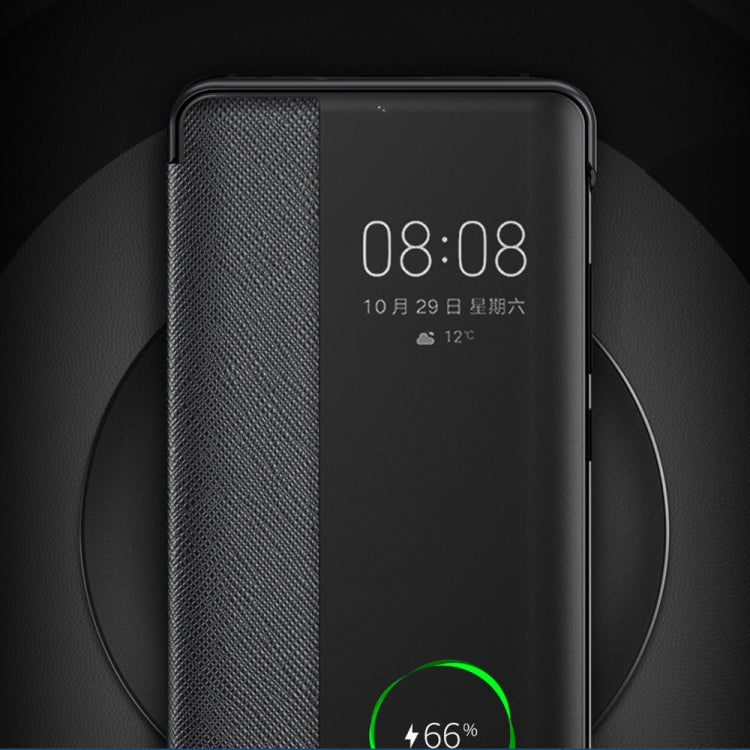 Cross Texture Horizontal Flip Leather Case for Huawei P30, with Call Answering Function & Sleep / Wake-up