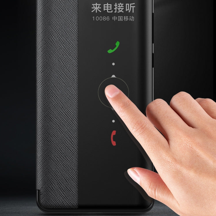 Cross Texture Horizontal Flip Leather Case for Huawei P30 Pro, with Call Answering Function & Sleep / Wake-up