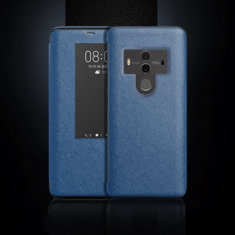 Cross Texture Horizontal Flip Leather Case for Huawei Mate 10 Pro, with Call Answering Function & Sleep / Wake-up