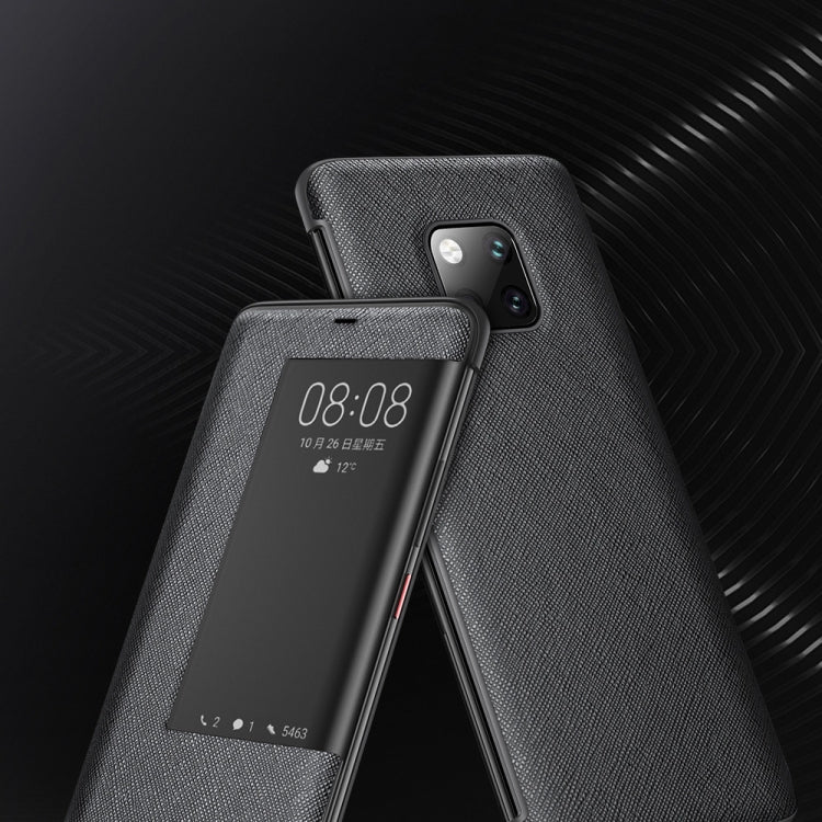 Cross Texture Horizontal Flip Leather Case for Huawei Mate 20 Pro, with Call Answering Function & Sleep / Wake-up