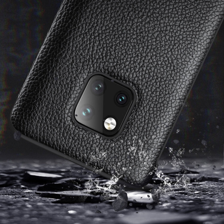 Top-grain Horizontal Flip Leather Case for Huawei Mate 20 X, with Call Answering Function & Sleep / Wake-up