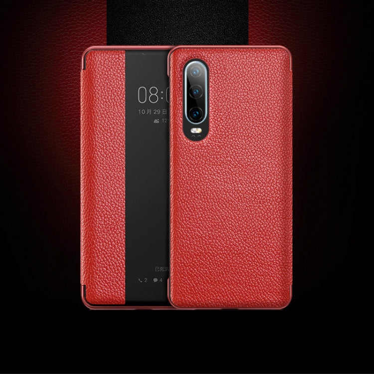 Top-grain Horizontal Flip Leather Case for Huawei P30, with Call Answering Function & Sleep / Wake-up