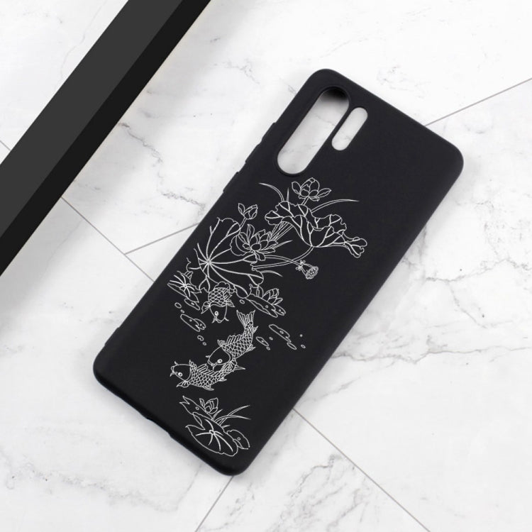 Lotus Pond Painted Pattern Soft TPU Case for Huawei P30 Pro