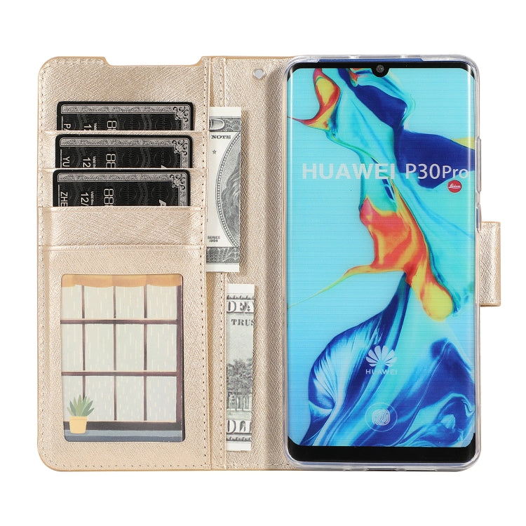 Silk Texture Horizontal Flip Leather Case for Huawei P30 Pro, with Holder & Card Slots & Wallet & Photo Frame