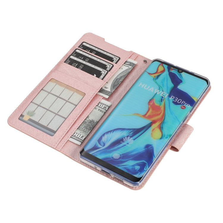 Silk Texture Horizontal Flip Leather Case for Huawei P30 Pro, with Holder & Card Slots & Wallet & Photo Frame