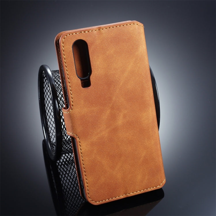 DG.MING Retro Oil Side Horizontal Flip Protective Case for Huawei P30, with Holder & Card Slots & Wallet