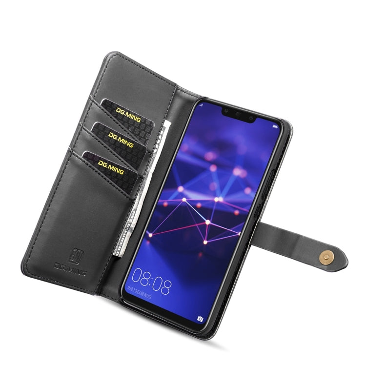 DG.MING Lambskin Detachable Horizontal Flip Magnetic Case for Huawei Mate 20 Lite / Maimang 7, with Holder & Card Slots & Wallet