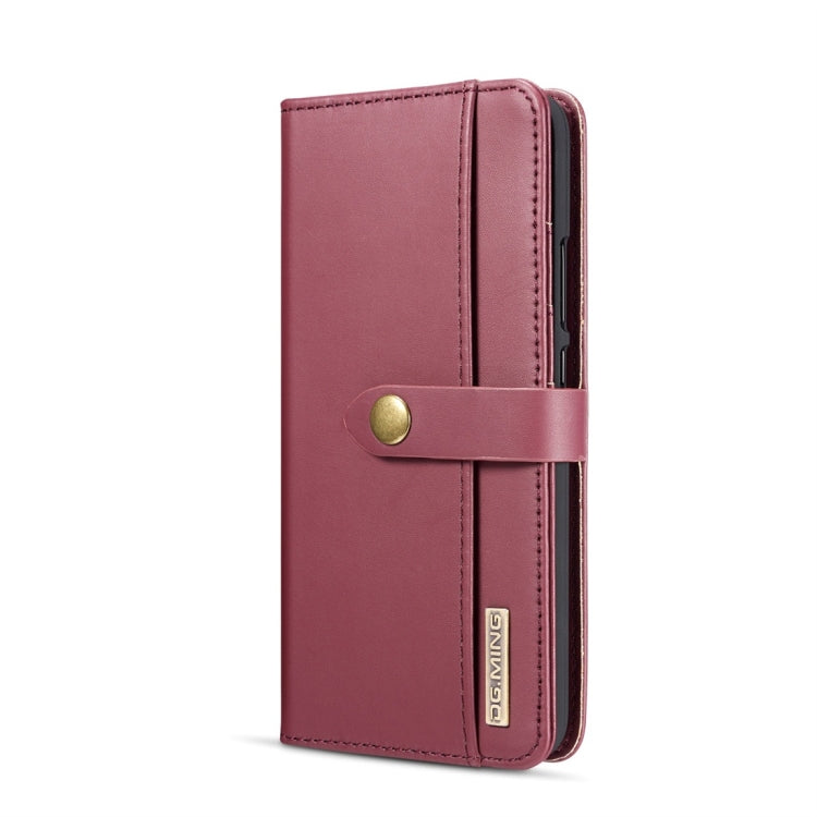 DG.MING Lambskin Detachable Horizontal Flip Magnetic Case for Huawei Mate 20 Lite / Maimang 7, with Holder & Card Slots & Wallet