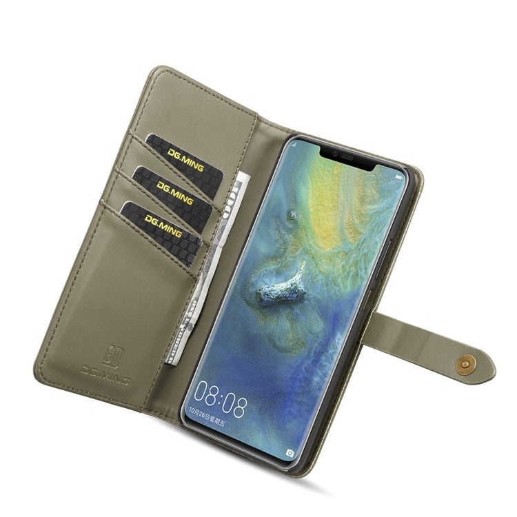 DG.MING Lambskin Detachable Horizontal Flip Magnetic Case for Huawei Mate 20 Pro, with Holder & Card Slots & Wallet