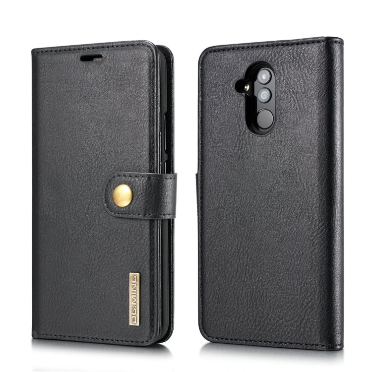 DG.MING Crazy Horse Texture Flip Detachable Magnetic Leather Case for Huawei Mate 20 Lite / Maimang 7, with Holder & Card Slots & Wallet
