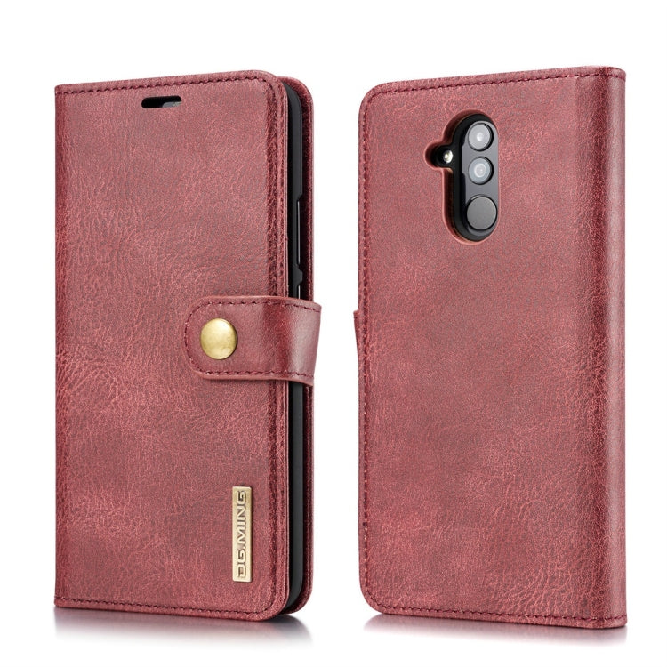 DG.MING Crazy Horse Texture Flip Detachable Magnetic Leather Case for Huawei Mate 20 Lite / Maimang 7, with Holder & Card Slots & Wallet