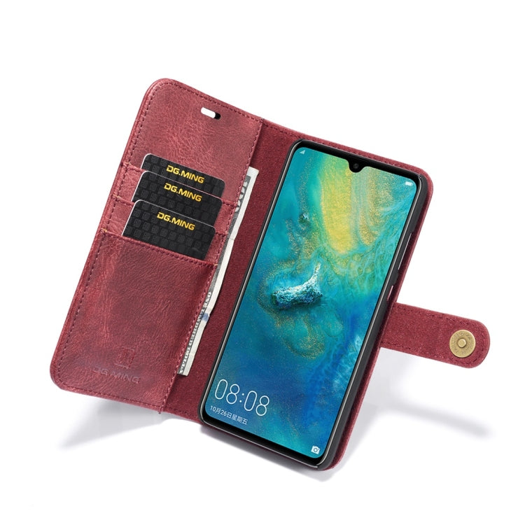 DG.MING Crazy Horse Texture Flip Detachable Magnetic Leather Case for Huawei Mate 20, with Holder & Card Slots & Wallet