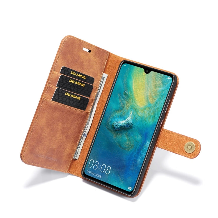 DG.MING Crazy Horse Texture Flip Detachable Magnetic Leather Case for Huawei Mate 20, with Holder & Card Slots & Wallet