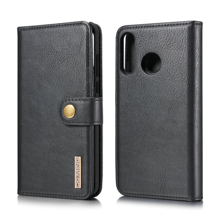 DG.MING Crazy Horse Texture Flip Detachable Magnetic Leather Case for Huawei P30 Lite, with Holder & Card Slots & Wallet