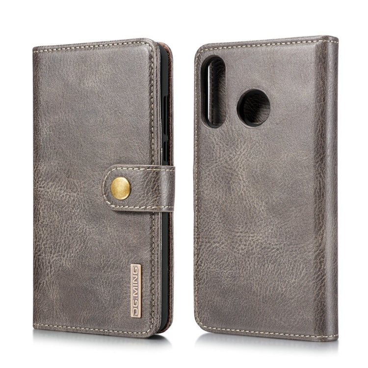 DG.MING Crazy Horse Texture Flip Detachable Magnetic Leather Case for Huawei P30 Lite, with Holder & Card Slots & Wallet