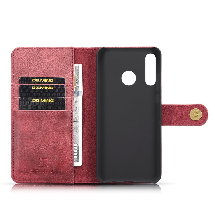DG.MING Crazy Horse Texture Flip Detachable Magnetic Leather Case for Huawei P30 Lite, with Holder & Card Slots & Wallet