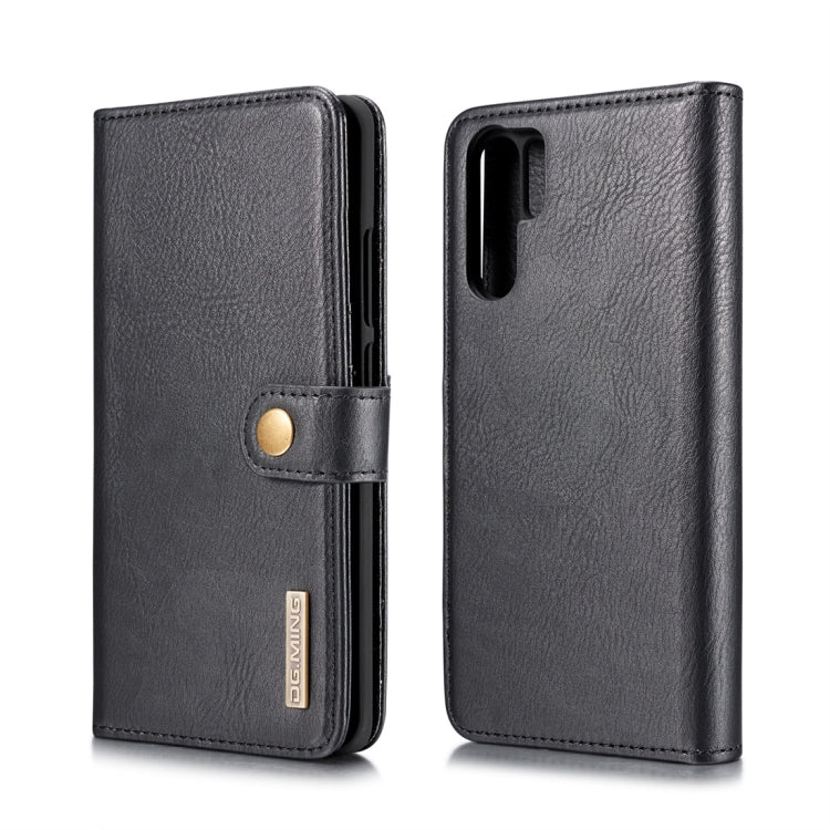 DG.MING Crazy Horse Texture Flip Detachable Magnetic Leather Case for Huawei P30 Pro, with Holder & Card Slots & Wallet