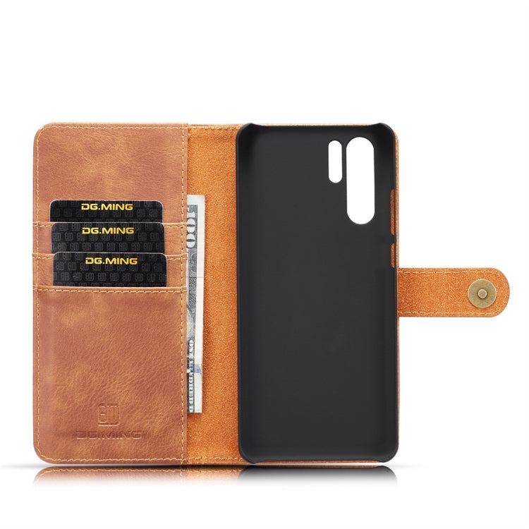 DG.MING Crazy Horse Texture Flip Detachable Magnetic Leather Case for Huawei P30 Pro, with Holder & Card Slots & Wallet