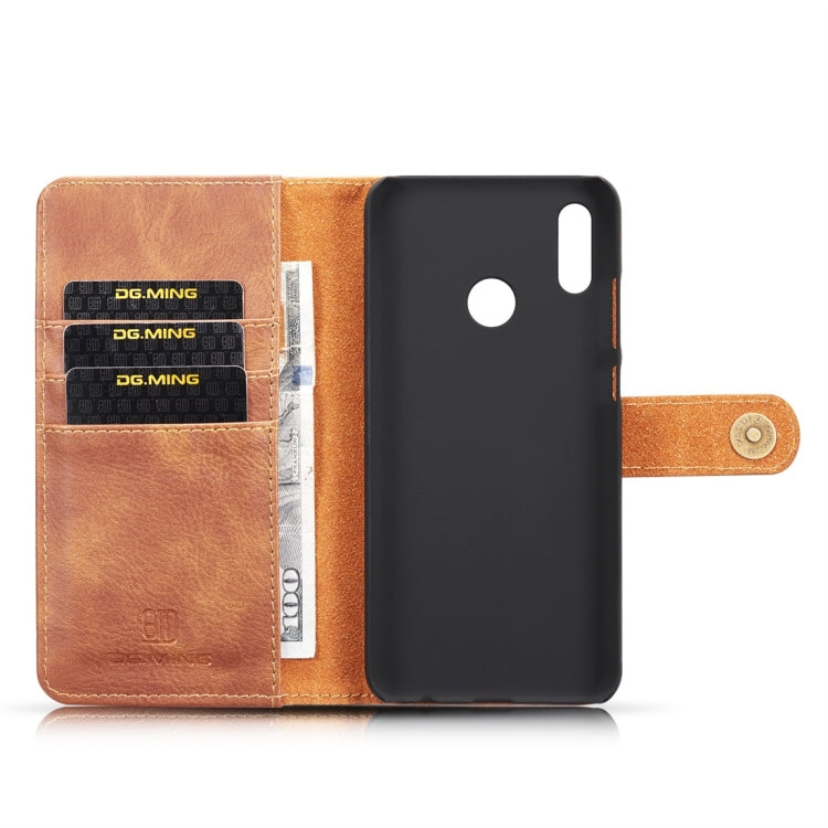DG.MING Crazy Horse Texture Flip Detachable Magnetic Leather Case for Huawei P Smart (2019) / Honor 10 Lite / Nova Lite 3, with Holder & Card Slots & Wallet