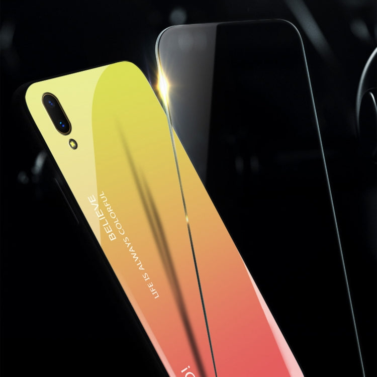 Gradient Color Glass Protective Case for Huawei Enjoy 9 Plus