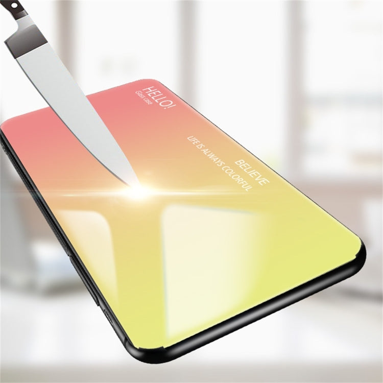 Gradient Color Glass Protective Case for Huawei Enjoy 9 Plus