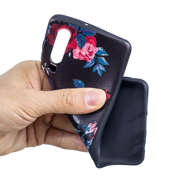 Rose Pattern Stereo Relief Soft TPU Protective Case for Huawei P30