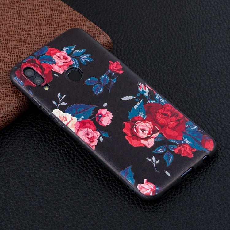 Rose Pattern Stereo Relief Soft TPU Protective Case for Huawei P Smart (2019) / Honor 10 Lite