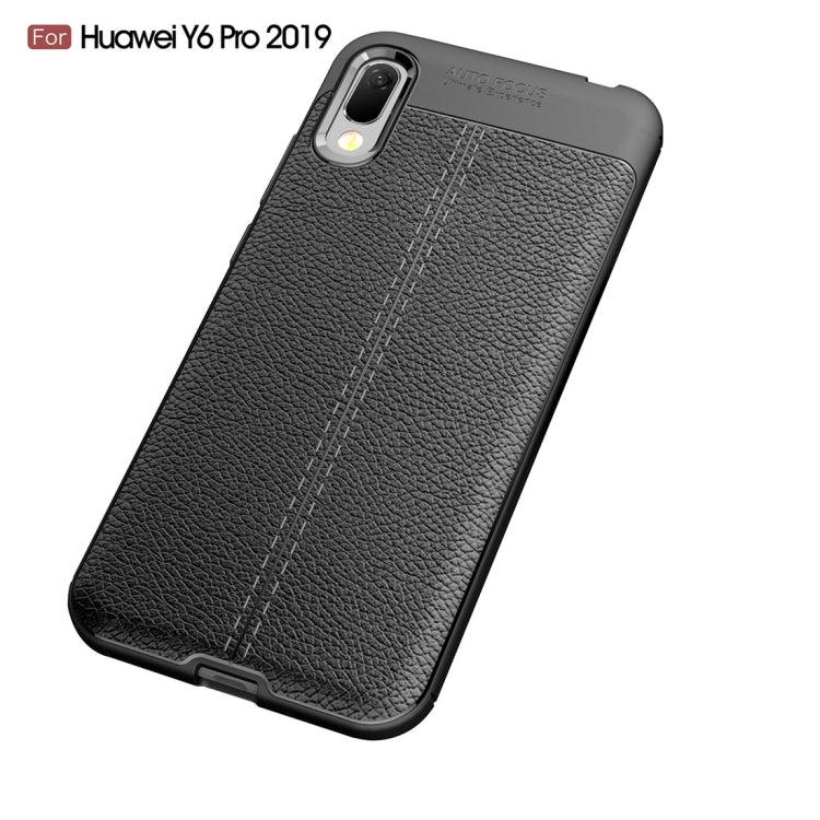 Litchi Texture TPU Shockproof Case for Huawei Y6 Pro (2019)