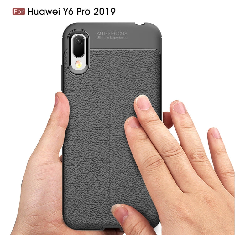 Litchi Texture TPU Shockproof Case for Huawei Y6 Pro (2019)