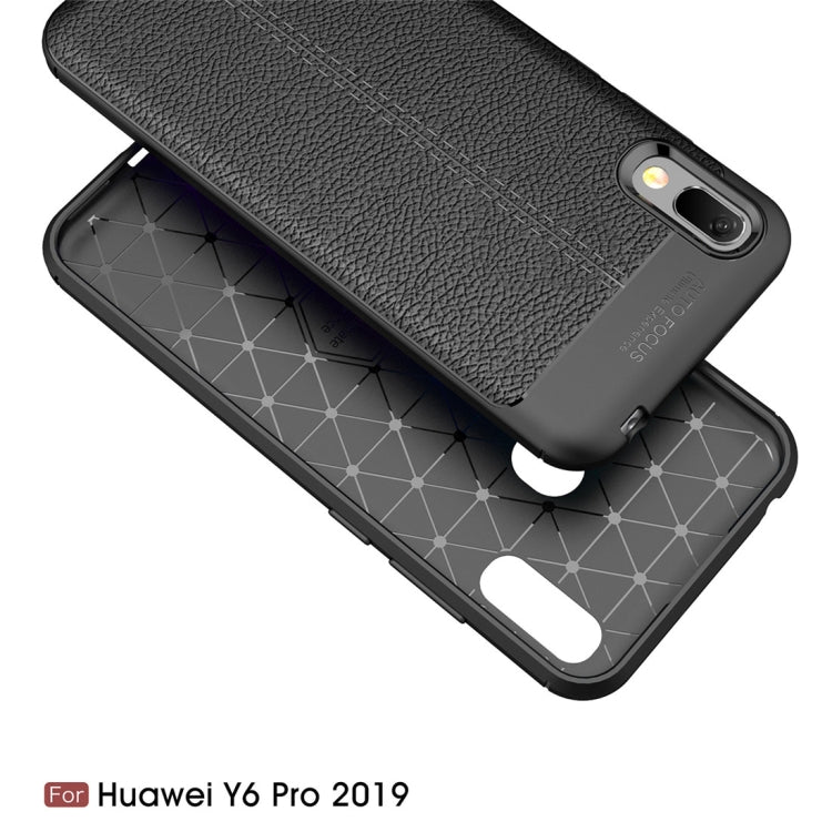 Litchi Texture TPU Shockproof Case for Huawei Y6 Pro (2019)