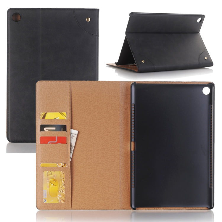 For Huawei MediaPad M5 10.8 inch Vintage Book Style Horizontal Flip Environmental PU Leather Case with Holder & Card Slots & Wallet & Photo Frame